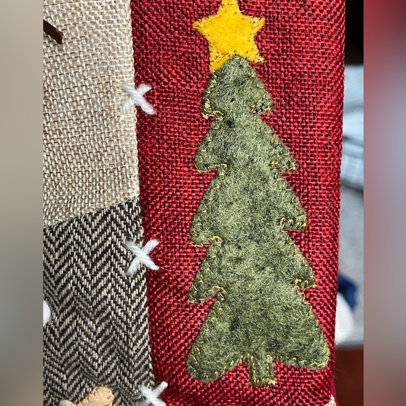 Dan Dee Christmas Stocking Here Comes Santa Claus Primitive Country Patchwork - Picture 5 of 11